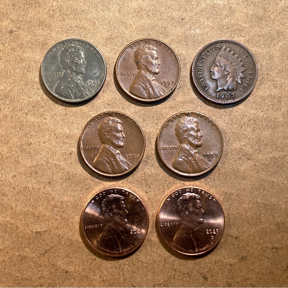 ⚫️ Vintage 2.5 lbs Copper Pennies 😳 + Indian Head - Steel War - Wheat & More 😳 - Picture 8 of 15